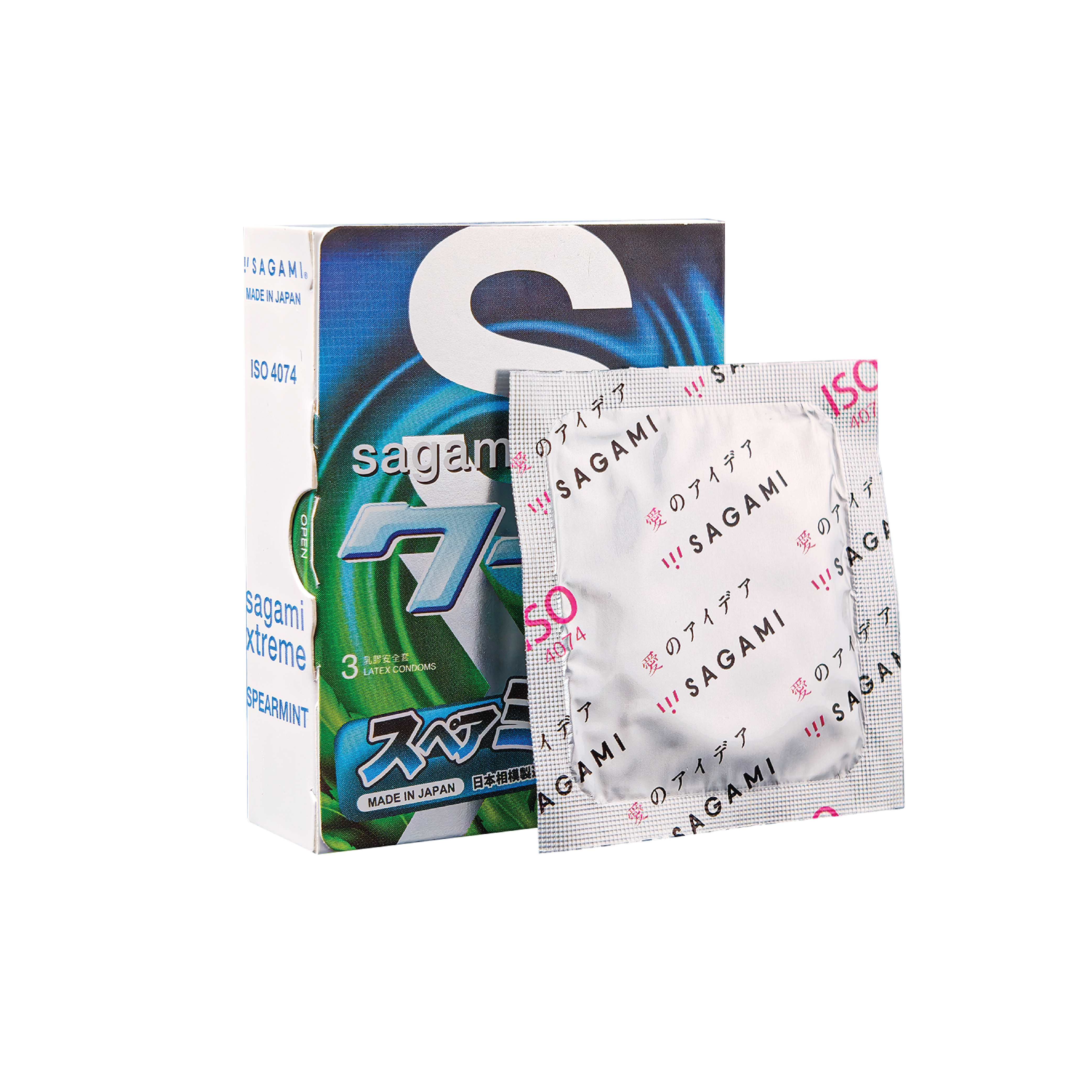 Bao cao su Sagami Spearmint – Hộp 3 chiếc